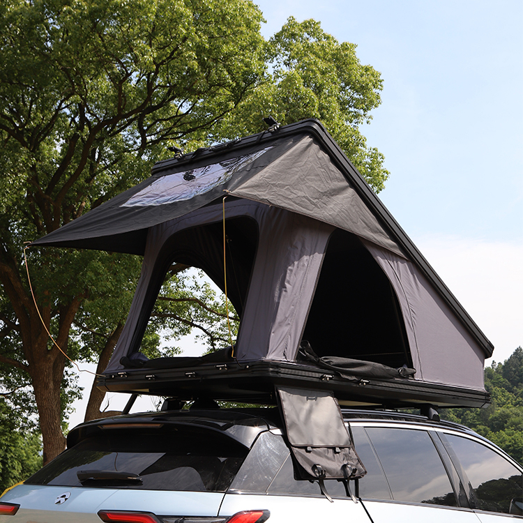 LLOYDBERG Waterproof 2 Person X Hinge Aluminum Hard Shell Car Rooftop Tent-Triangle Style