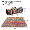 Woven Acrylic Plaid Outdoor Picnic Rug Beach Blanket With Leather Strap
