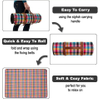Woven Acrylic Plaid Outdoor Picnic Rug Beach Blanket With Leather Strap