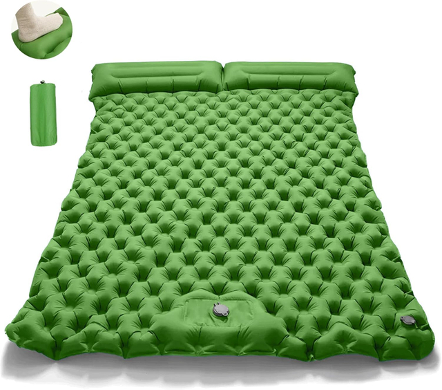 Ultralight Double Inflatable Mattress Sleeping Air Pad with Foot Pump 2 Person